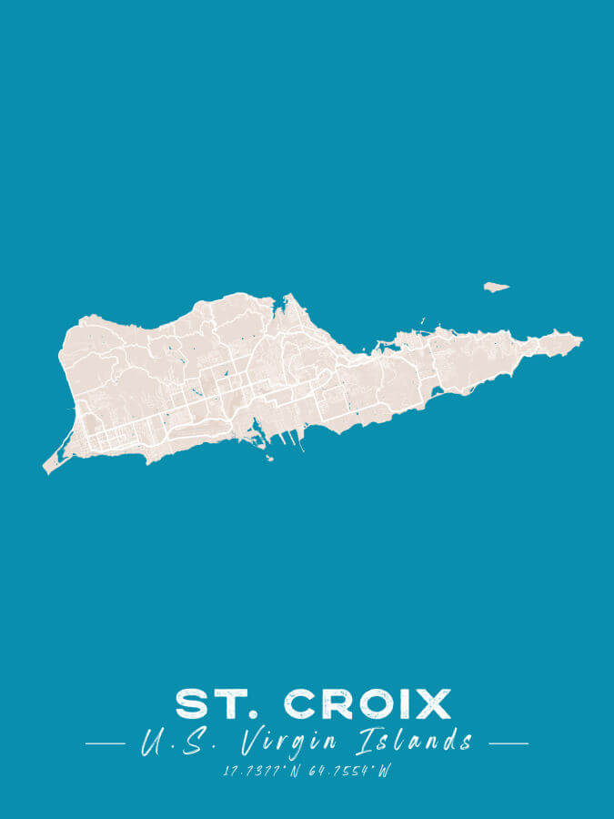 St Croix Map Colored Style