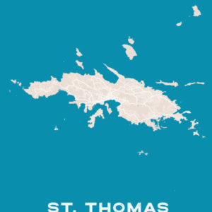 St Thomas US Virgin Islands Colored US Island Map