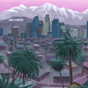 Los Angeles Cityscape With Palm Trees