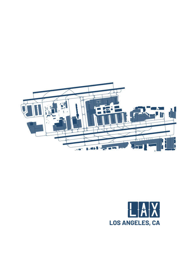 Los Angeles California LAX Airport Poster White