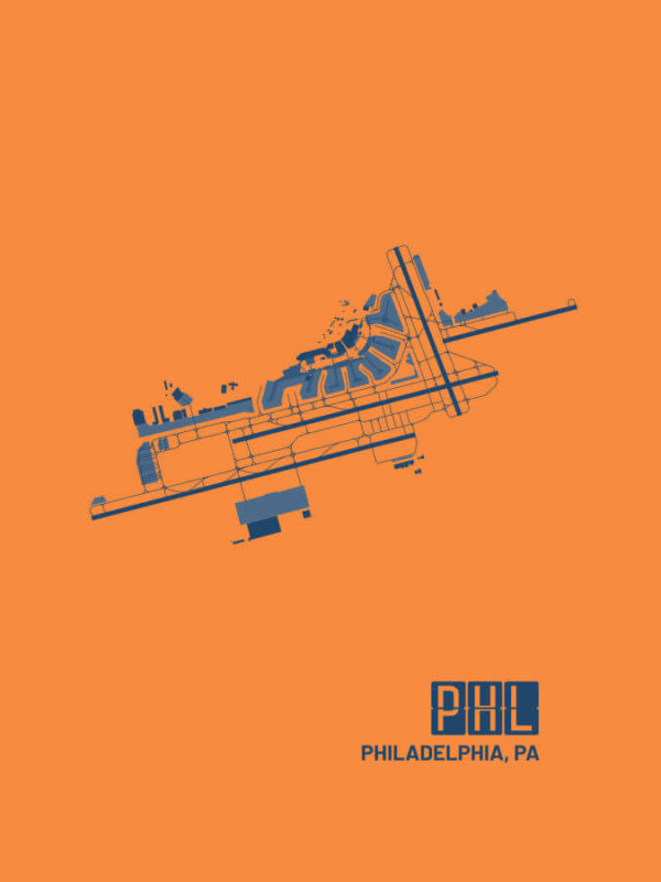 Philadelphia Pennsylvania PHL Airport Poster Orange