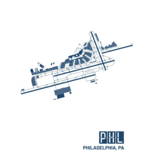 Philadelphia Pennsylvania PHL Airport Poster White