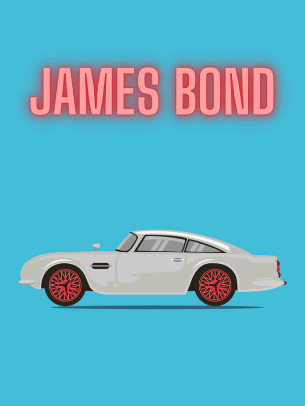 Aston Martin James Bond Blue Background