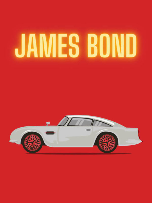 Aston Martin James Bond Red Background