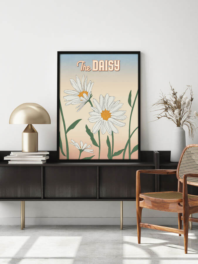 Daisy Flower Poster Wall Art