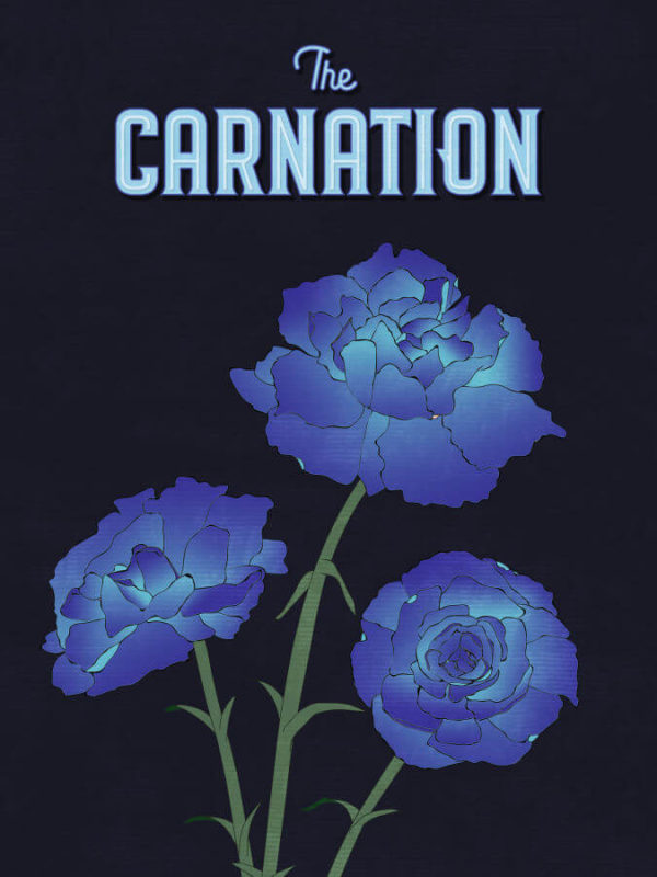Deep Blue Carnation Flower Poster Wall Art