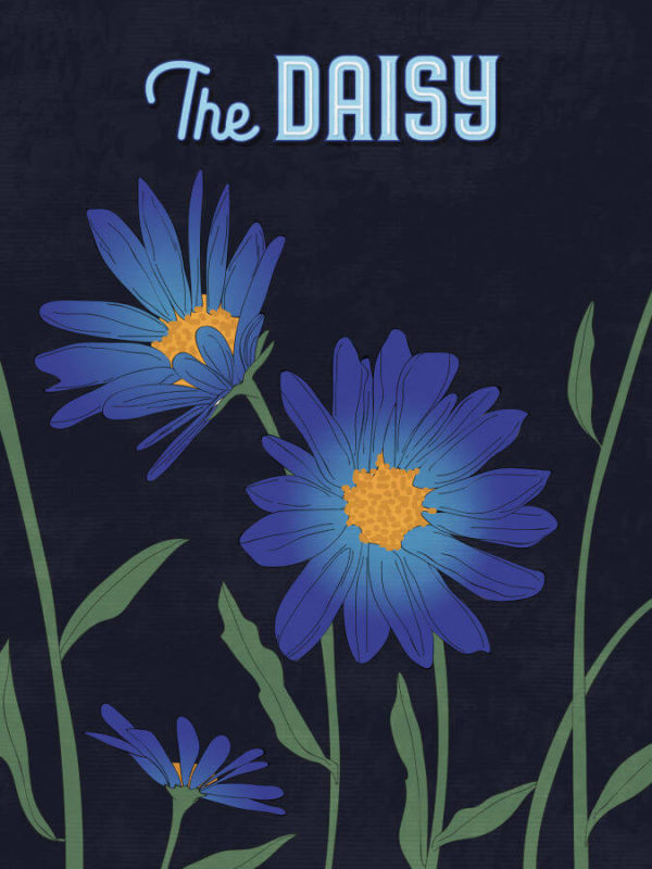 Deep Blue Daisy Flower Poster Wall Art