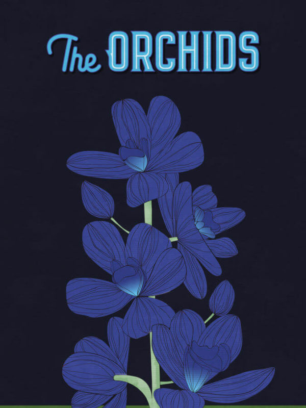 Deep Blue Orchids Poster Wall Art