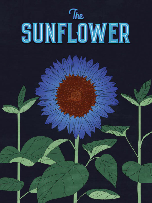 Deep Blue Sunflower Poster Wall Art