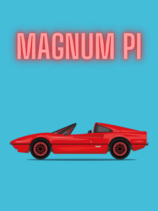 Ferrari 308 GTS Quattrovalvole Magnum Pi Blue Background