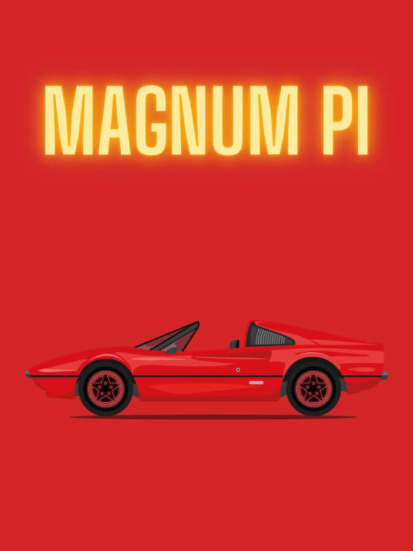 Ferrari 308 GTS Quattrovalvole Magnum Pi Red Background
