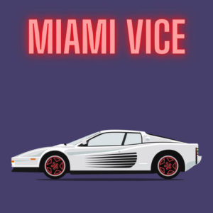 Ferrari Testarossa Miami Vice Purple Background