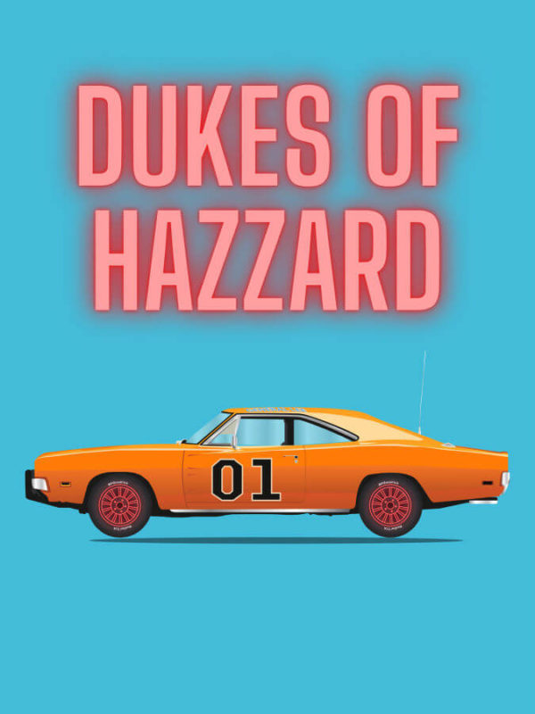 General Lee Dukes Of Hazzard Blue Background