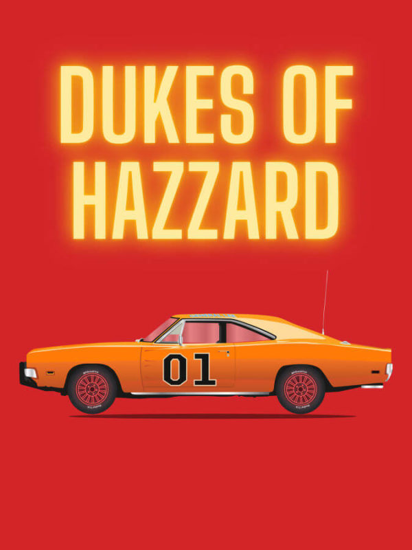 General Lee Dukes Of Hazzard Red Background