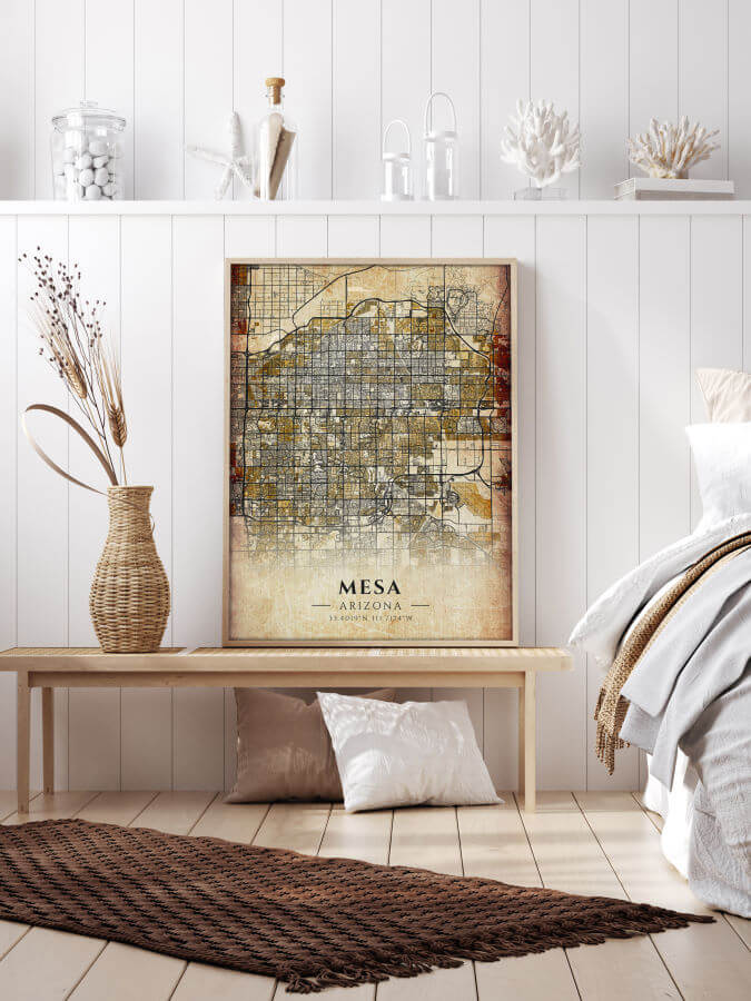 Mesa Antique City Map Poster