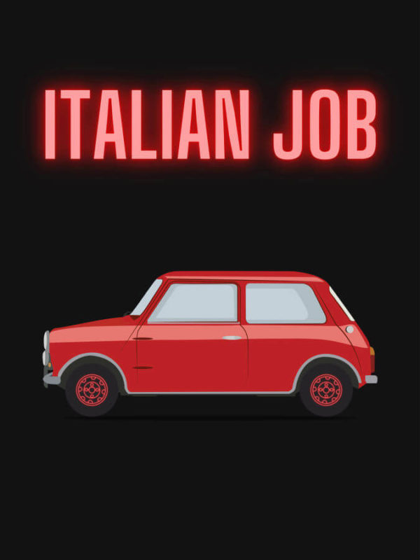 Mini Cooper Italian Job Black Background