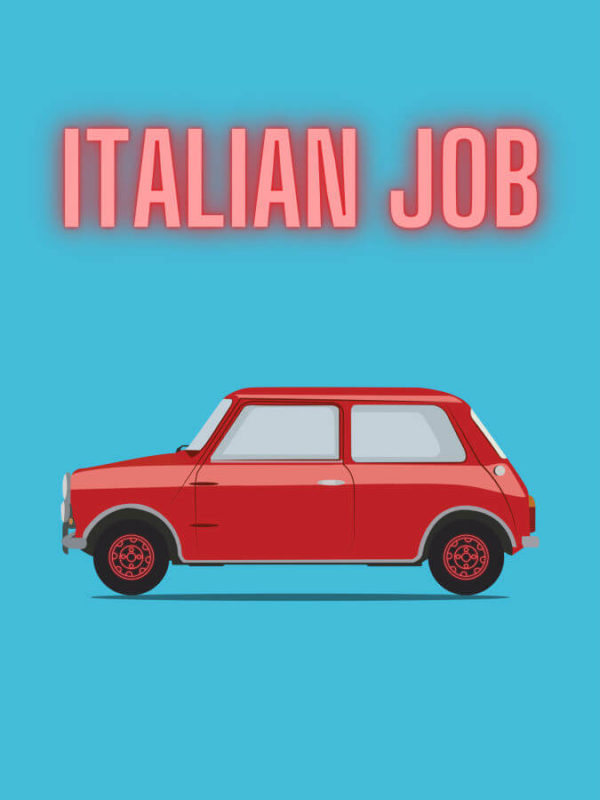 Mini Cooper Italian Job Blue Background