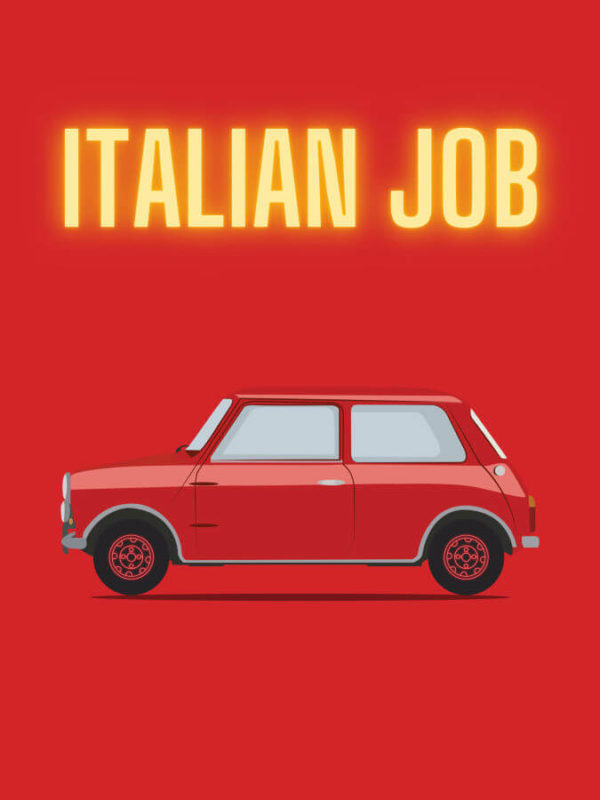 Mini Cooper Italian Job Red Background