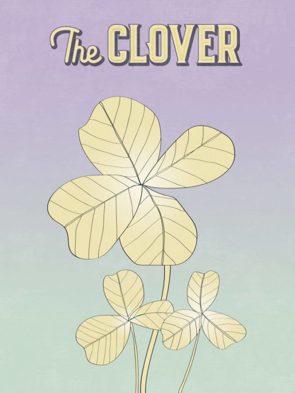 Pale Lilac Four Leaf Clover Poster Wall Art