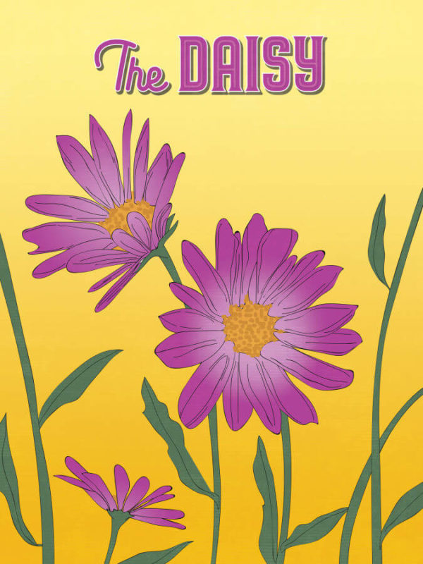 Purple Gold Daisy Flower Poster Wall Art
