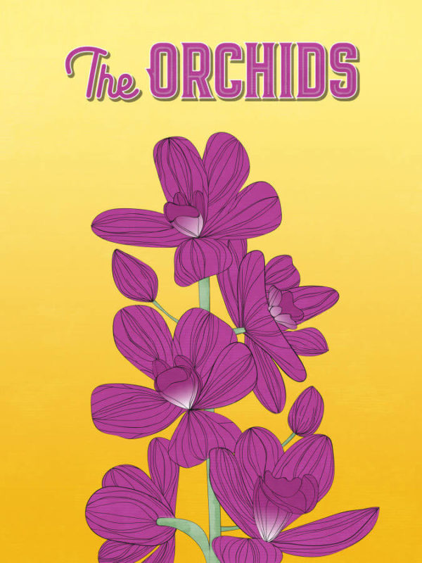 Purple Gold Orchids Poster Wall Art
