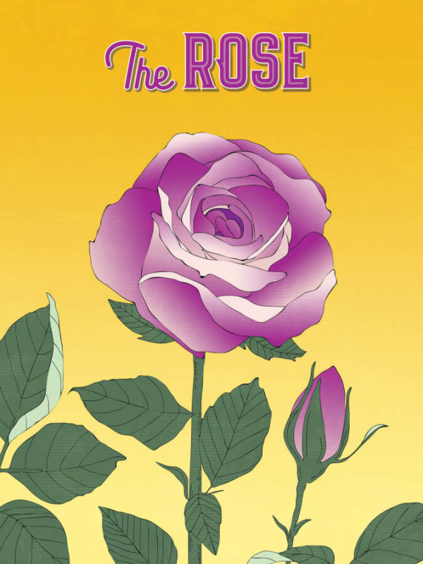Purple Gold Rose Poster Wall Art