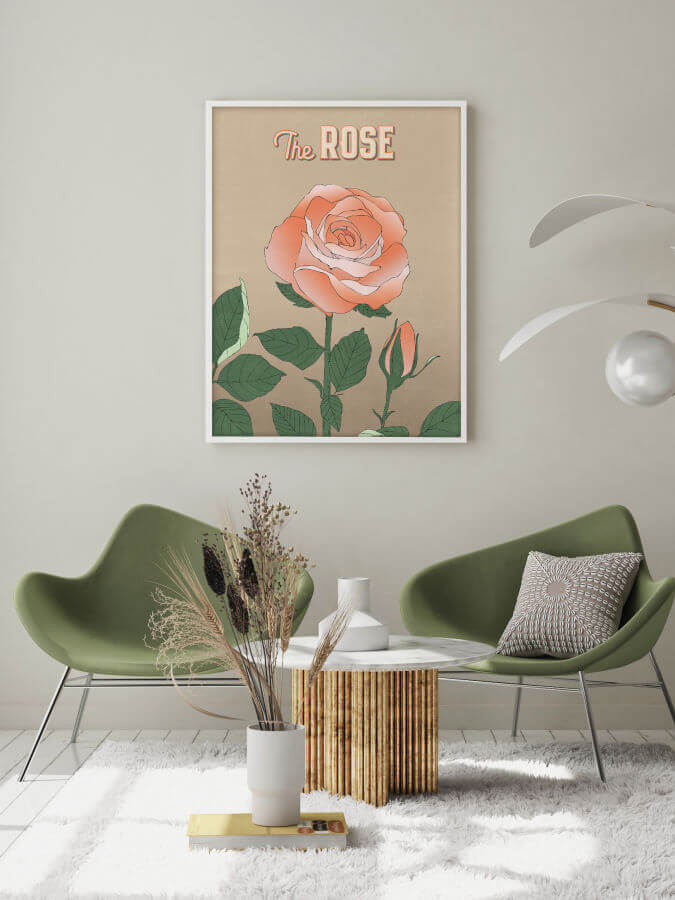 Rose Flower Poster Wall Art