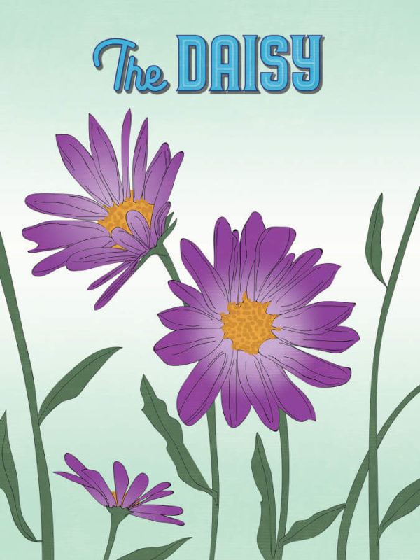 Strong Purple Daisy Flower Poster Wall Art