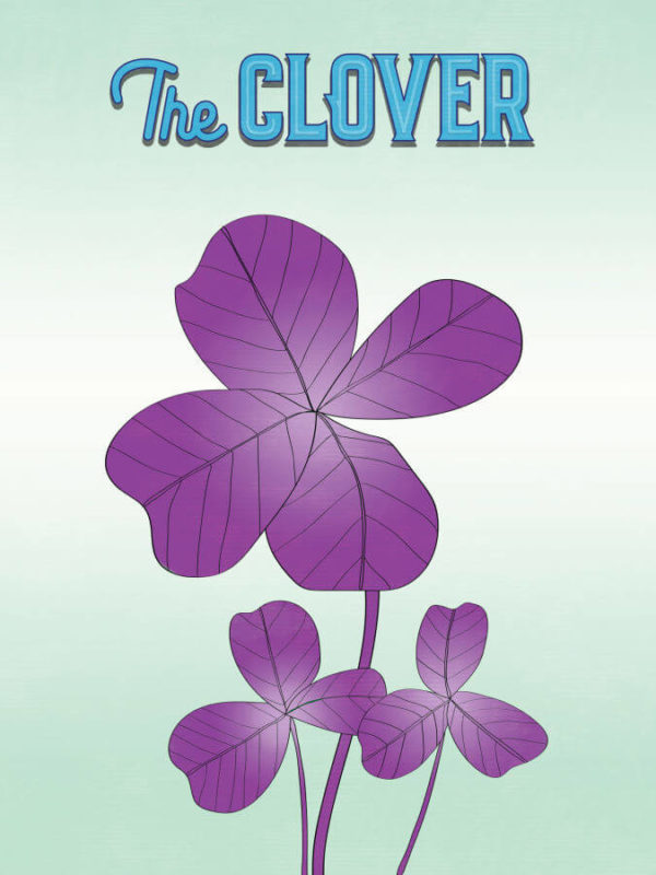 Strong Purple Four Leaf Clover Poster Wall Art