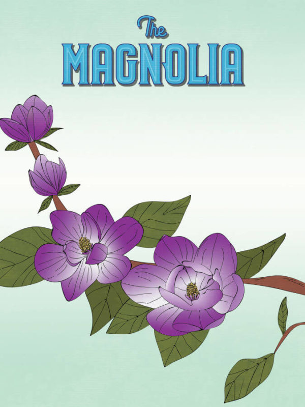 Strong Purple Magnolia Poster Wall Art