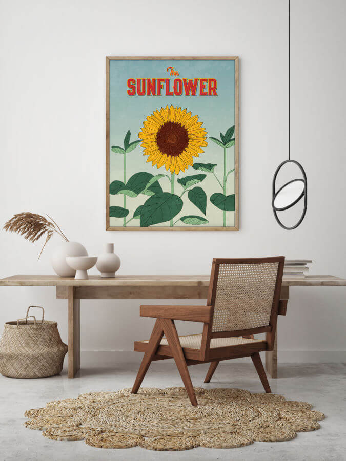 Sunflower Flower Poster Wall Art