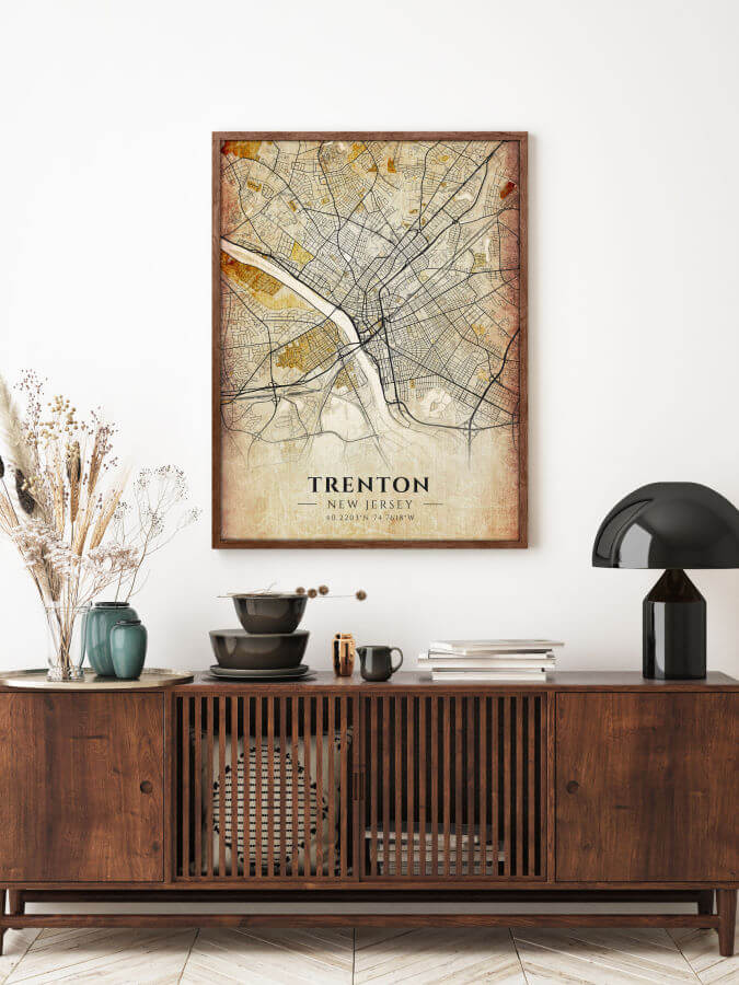 Trenton Antique City Map Poster