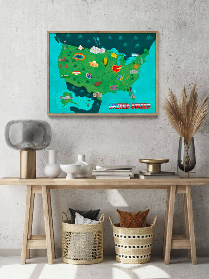 United States Country Map Poster