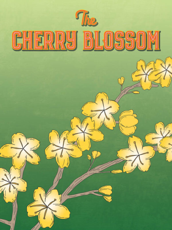 Warm Yellow Cherry Blossom Poster Wall Art