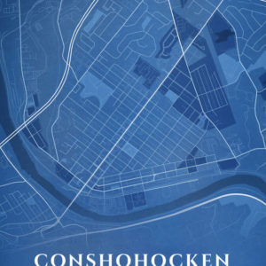 Conshohocken Pennsylvania Blueprint Map Illustration