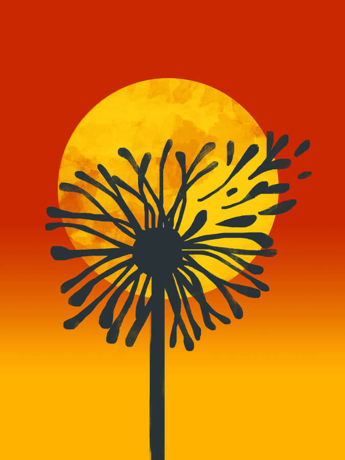 Dandelion Warm Abstract Poster