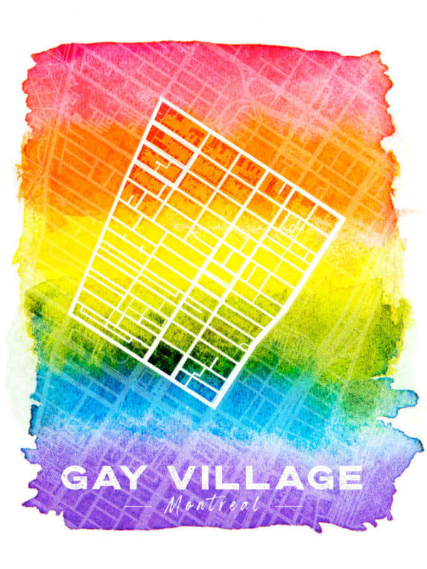 Gay Village Montreal LGBTQ Map Poster