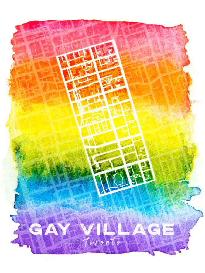 Gay Village Toronto Map Poster