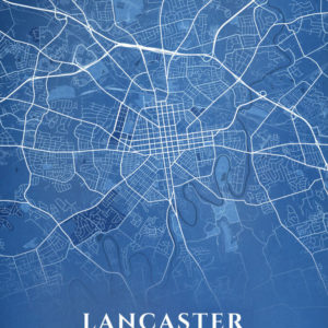 Lancaster Pennsylvania Blueprint Map Illustration