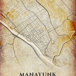 Manayunk Pennsylvania Antique Map Illustration