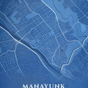 Manayunk Pennsylvania Blueprint Map Illustration