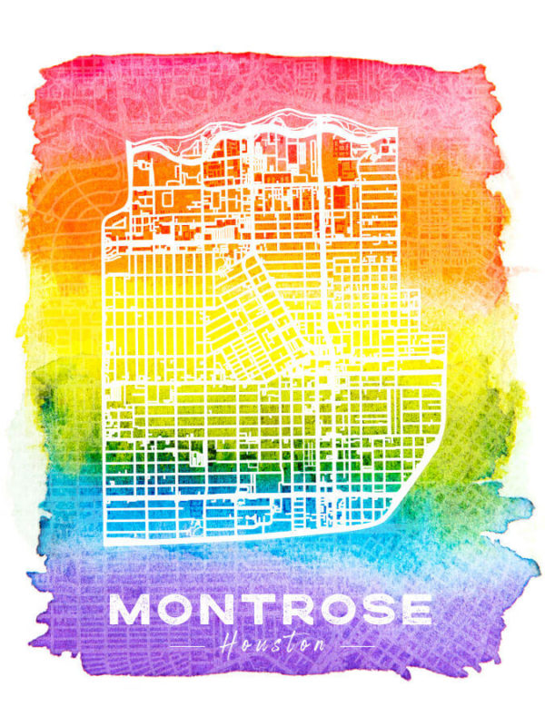 Montrose Houston LGBTQ Map Poster