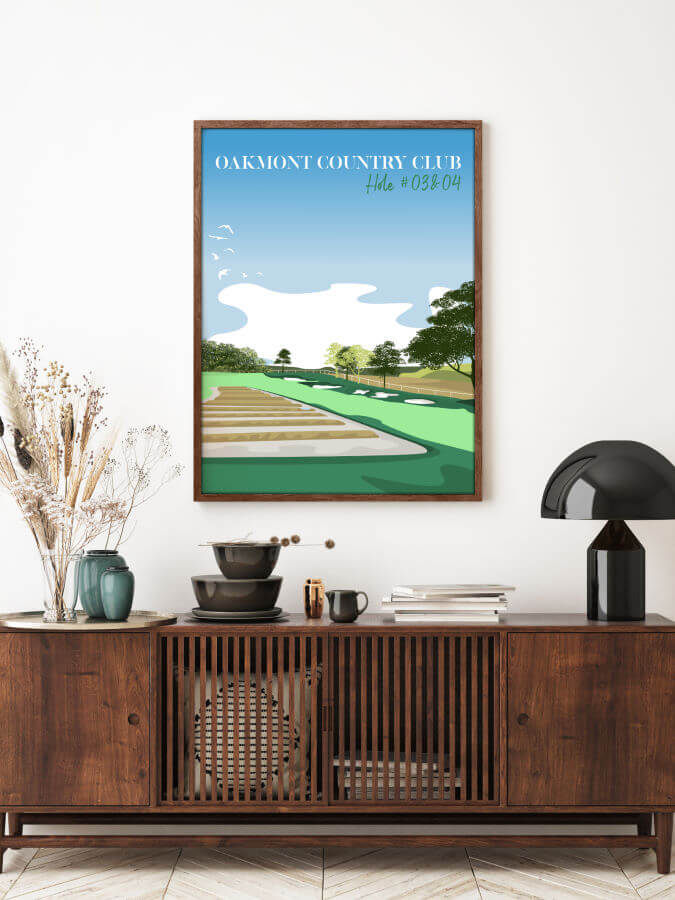 Oakmont Country Club 3rd and 4th Holes Golf Poster
