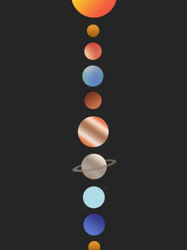 Solar System Dark Abstract Poster