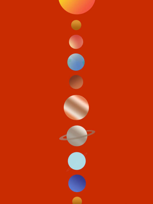Solar System Warm Abstract Poster