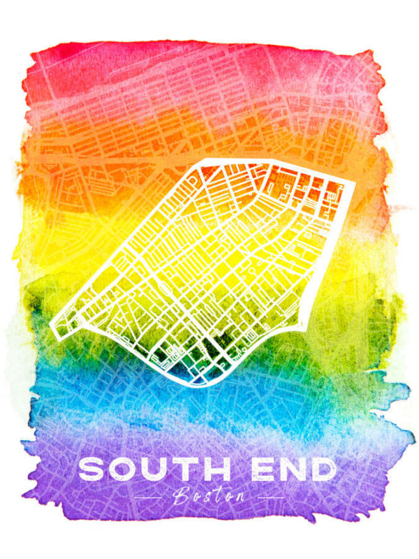 South End Boston LGBTQ Map Poster