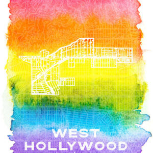 West Hollywood Los Angeles LGBTQ Map Poster