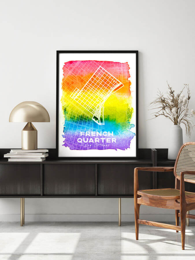 French Quarter New Orleans Map LGBTQ Poster