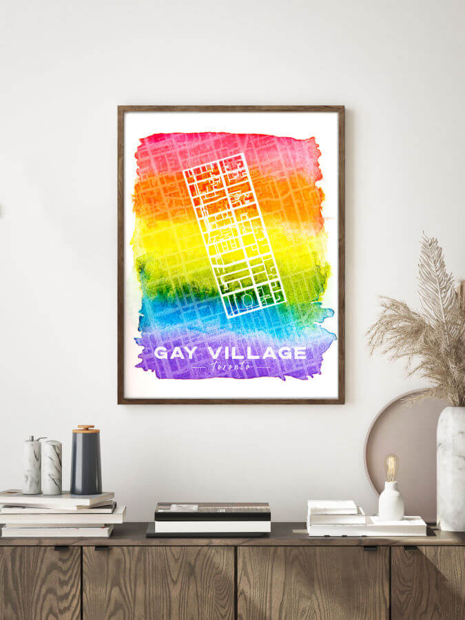 Gay Village Toronto Map LGBTQ Poster