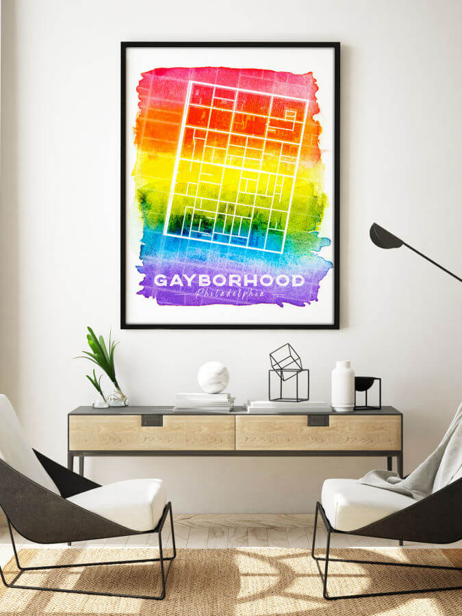 Gayborhood Philadelphia Map LGBTQ Poster